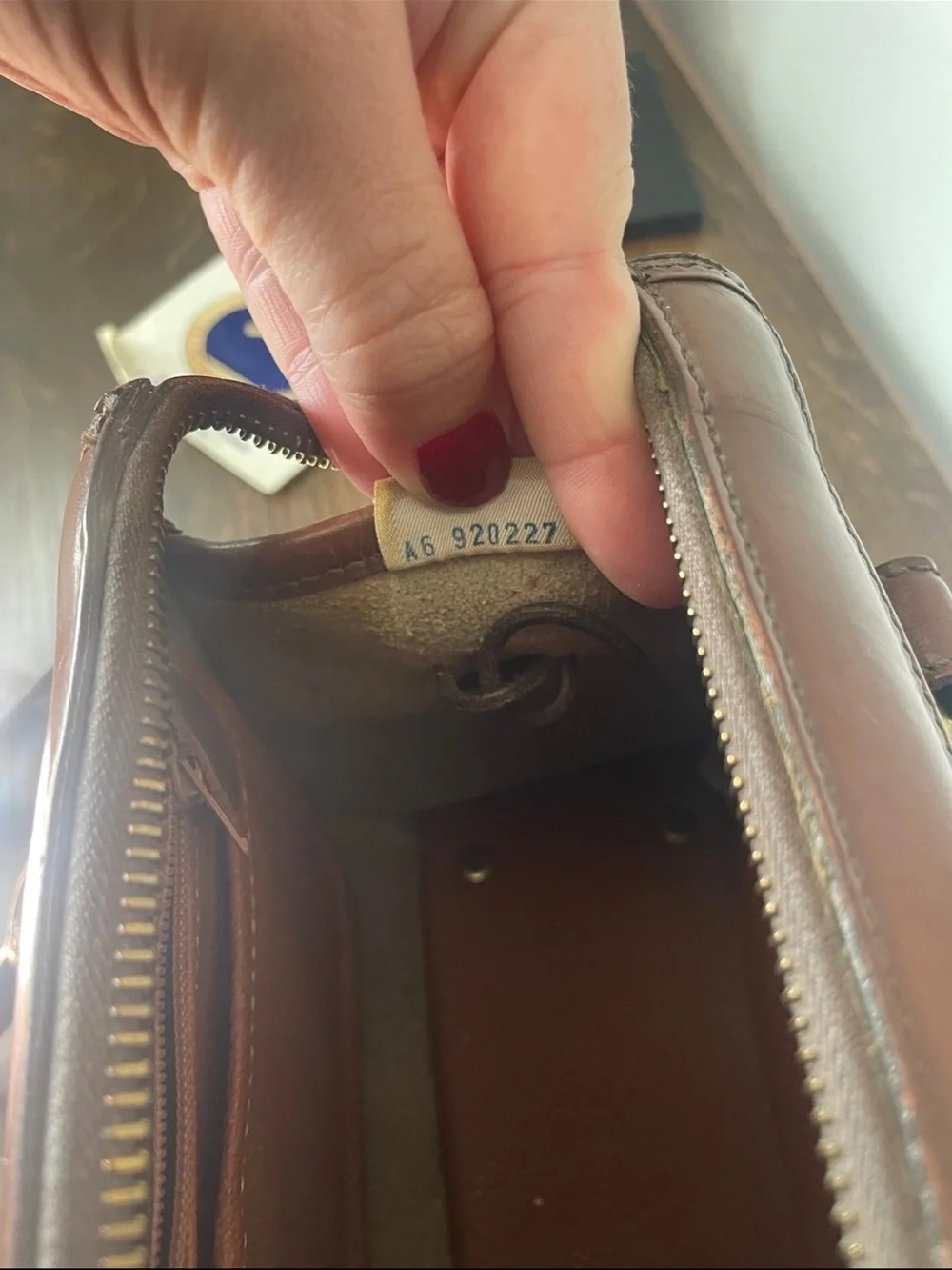 Dooney & Bourke Beige and Brown Leather Trim Cassini Satchel